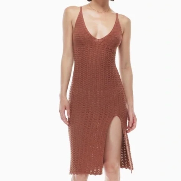 Wilfred Dresses & Skirts - Aritzia Wilfred Evie Crochet Dress in Mocha sorbet XS worn once
